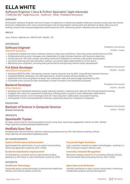 21 Computer Science Resume Examples & Guide for 2026