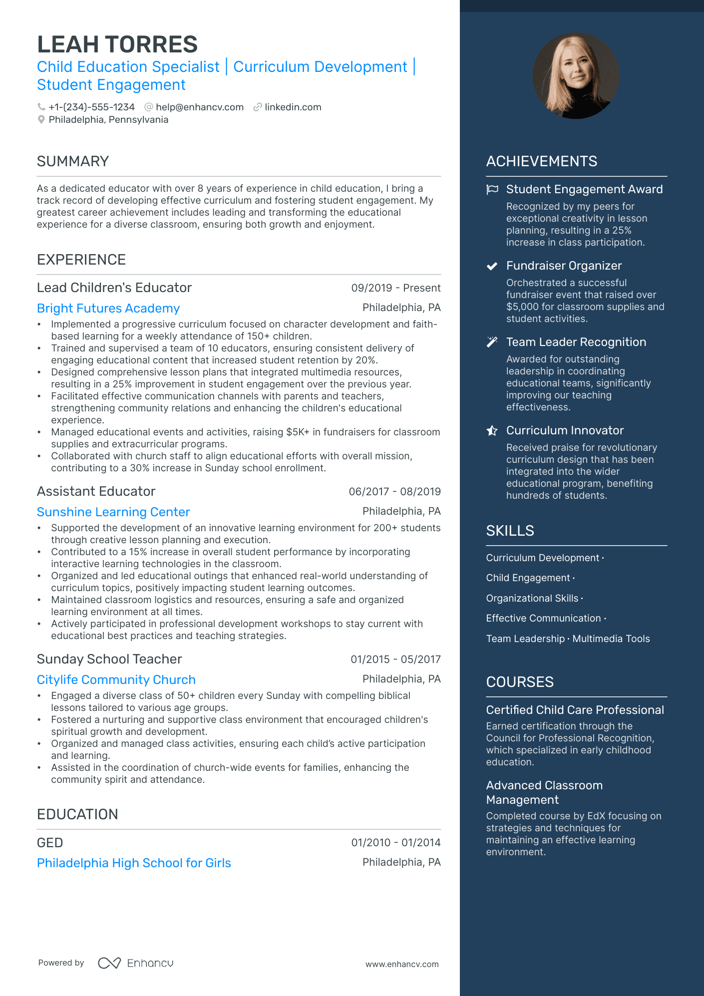 5 Sunday School Teacher Resume Examples & Guide for 2024