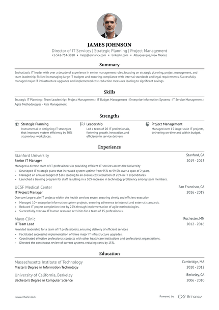 17 IT Manager Resume Examples - November 2025