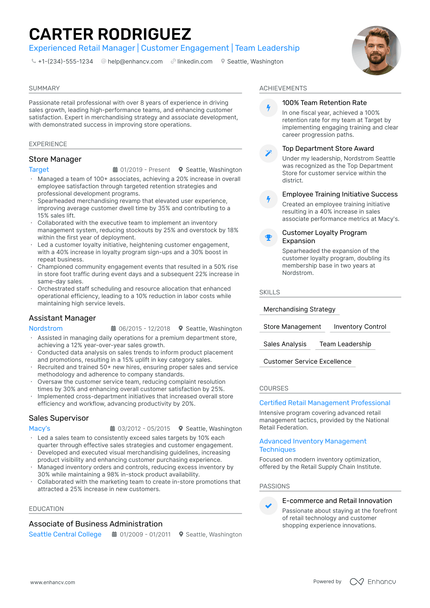 5 Assistant Store Manager Resume Examples & Guide for 2024