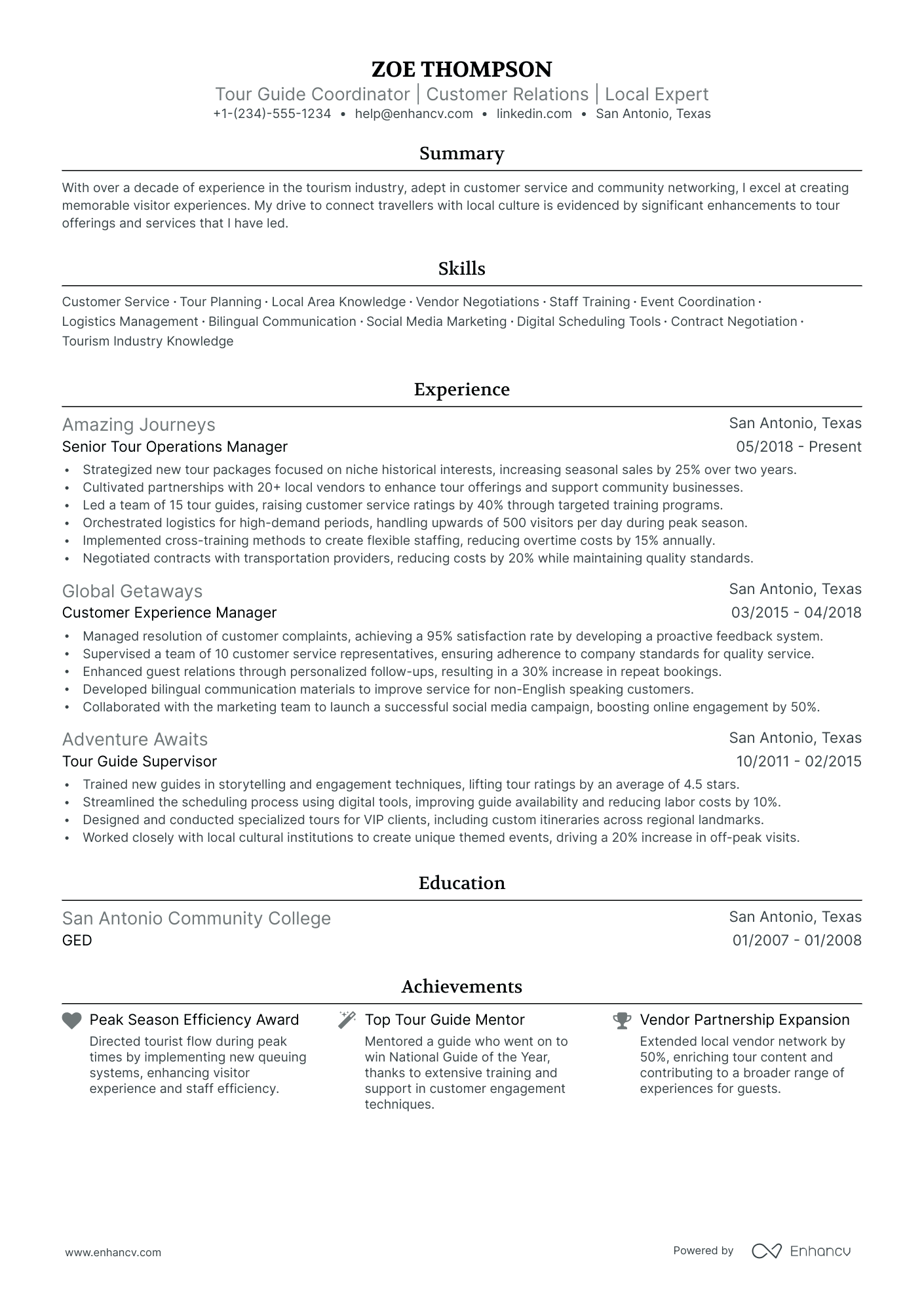 5 Tour Guide Resume Examples amp - AHR0cHM6Ly9jZG4uZW5oYW5jdi5jb20vcHJlZGVmaW5lZC1leGFtcGxlcy9EUmV2TnBtMTFwemFIQTNYODdCc0FOY3hzb3RURlU1Z0hvZU9oS1N4L2ltYWdlLnBuZw~~.