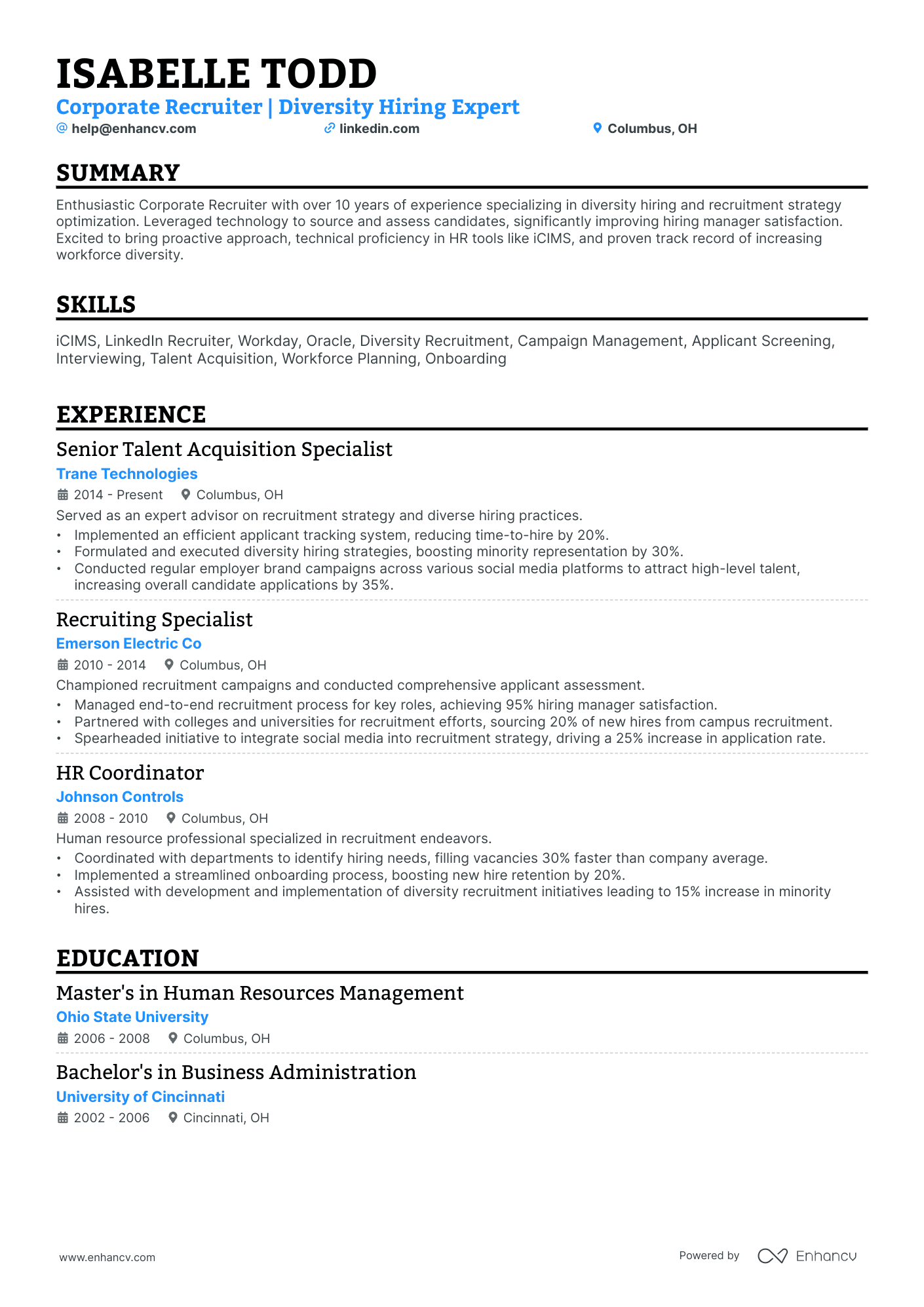 10 Corporate Recruiter Resume Examples & Guide for 2026
