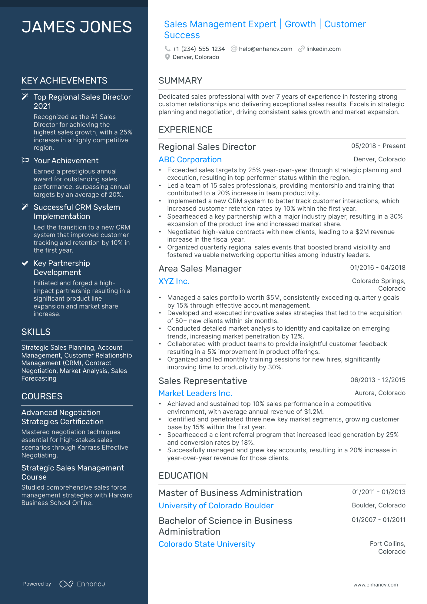 10 Territory Sales Manager Resume Examples & Guide for 2026