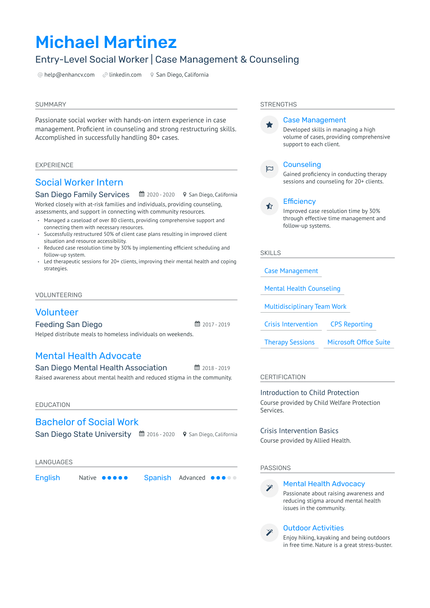 9 Social Worker Resume Examples & Guide for 2024