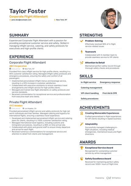 6 Flight Attendant Resume Examples & Guide for 2024