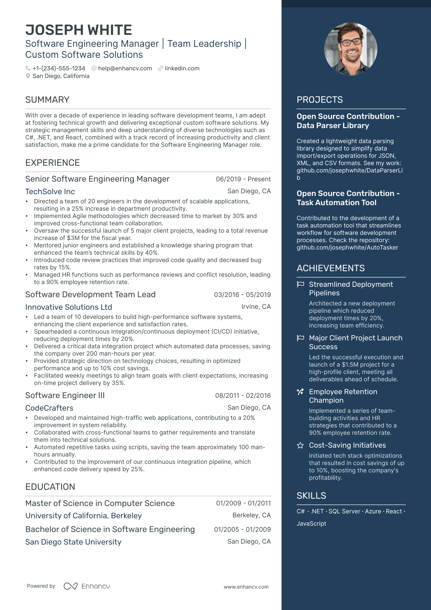 5 Software Engineering Manager Resume Examples & Guide for 2024