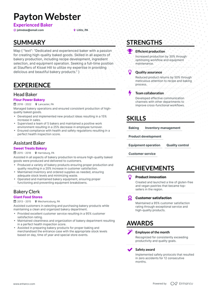 5 Baker Resume Examples & Guide for 2023