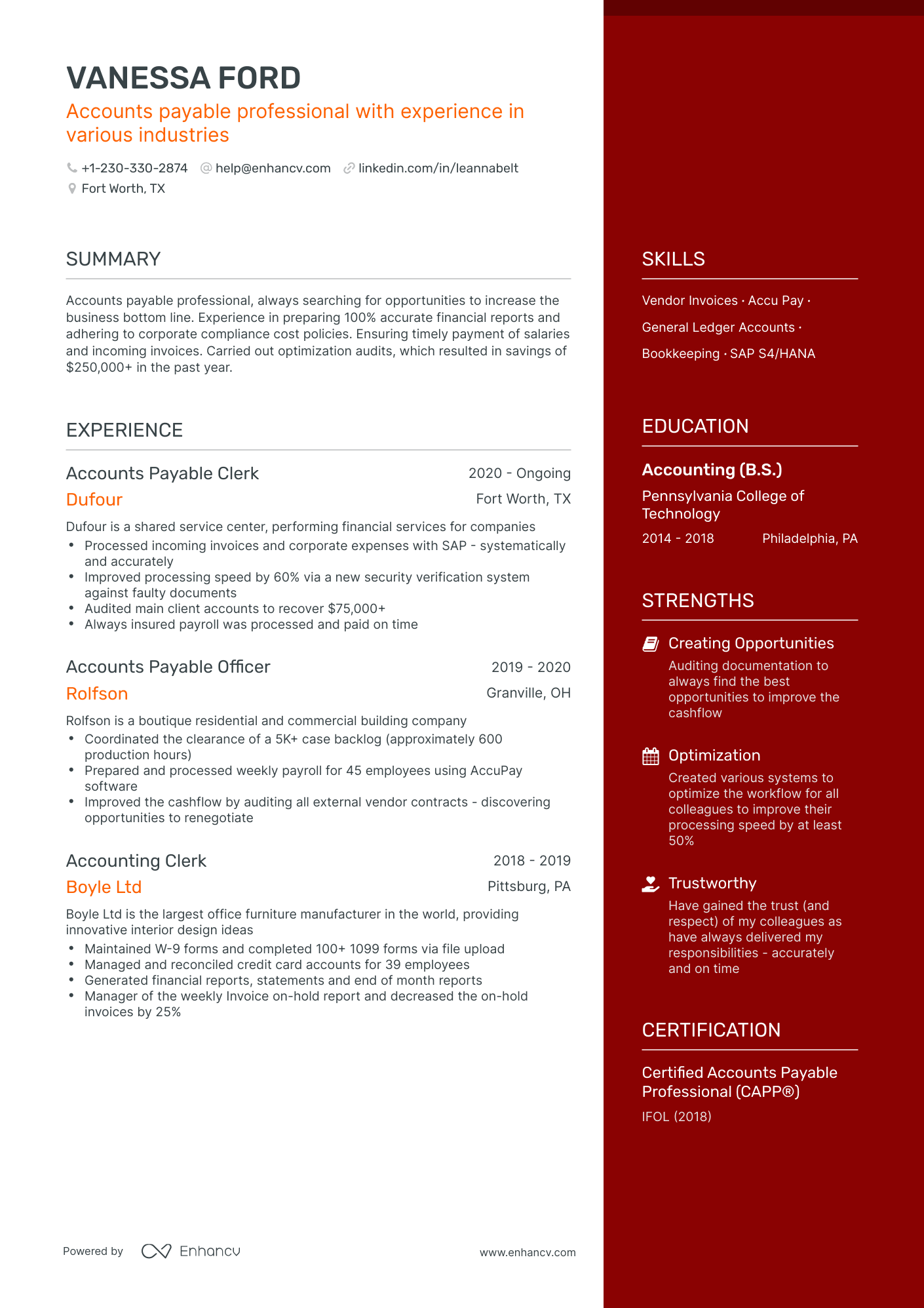 Accounts Payable Resume Examples & Guide For 2023 (layout, Skills 