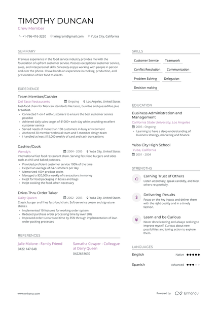 McDonalds Resume Examples & Guide for 2024