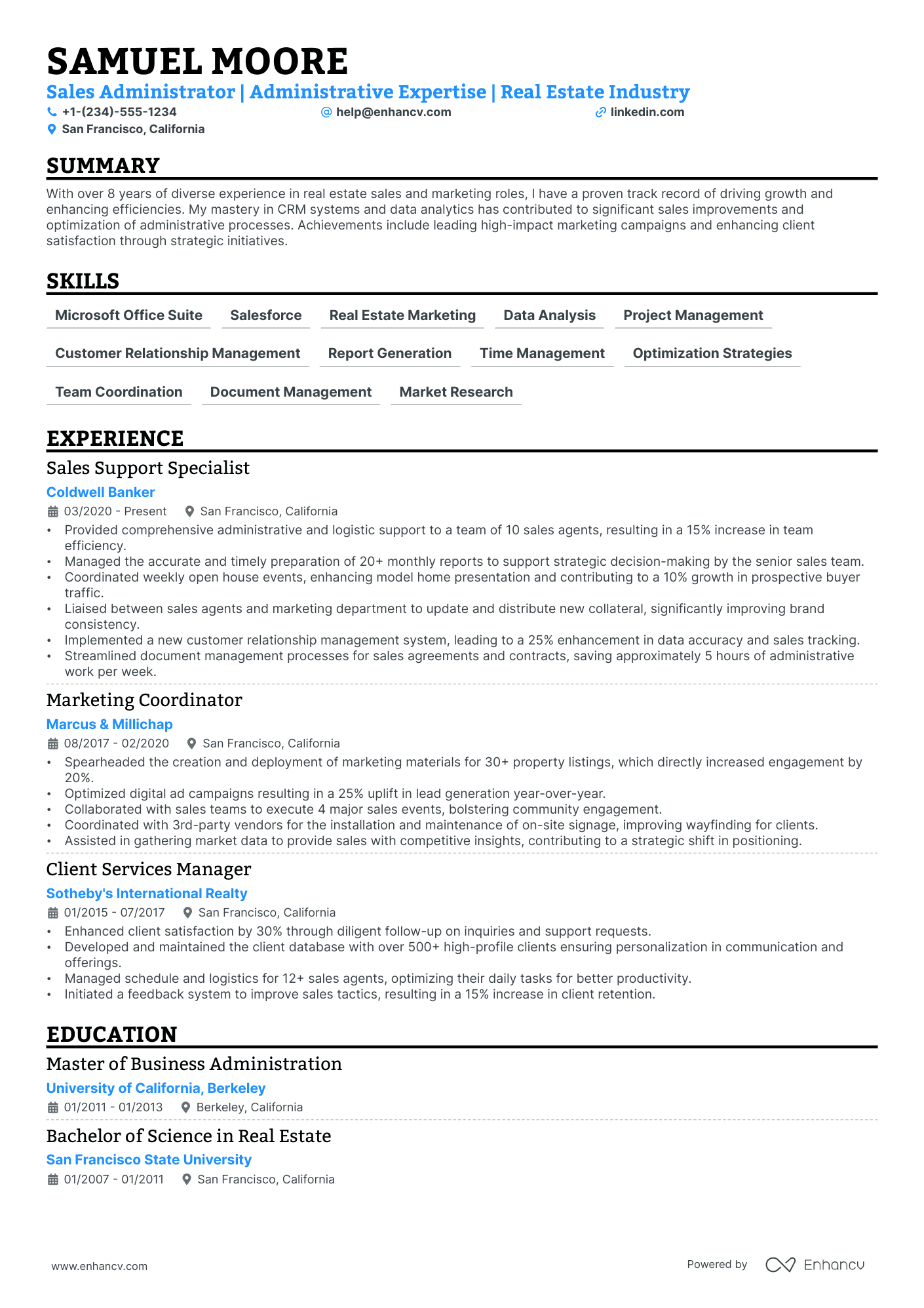 5 Sales Administrator Resume Examples & Guide for 2024