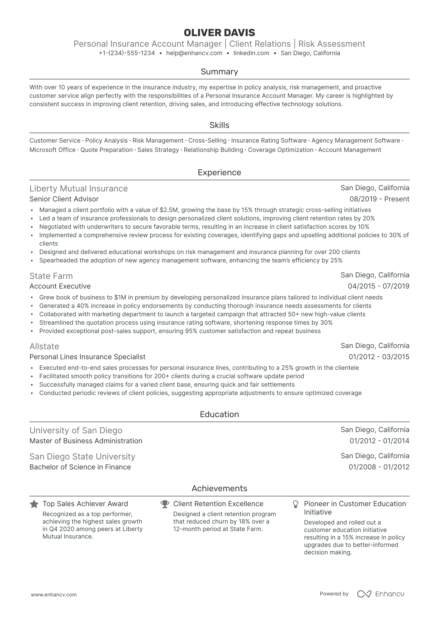 5 Insurance Account Manager Resume Examples & Guide for 2024