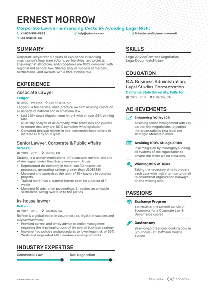 11 Lawyer Resume Examples & Guide for 2024