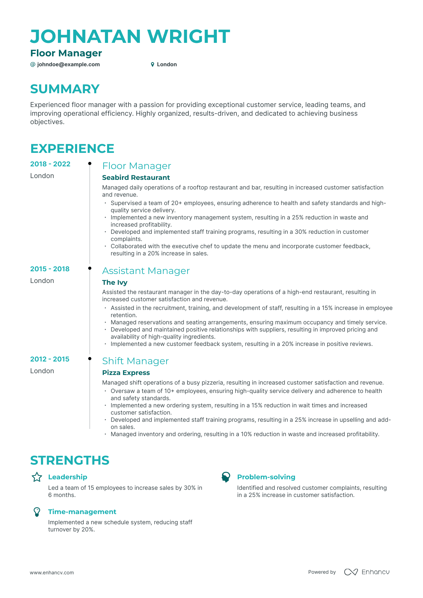 5 Floor Manager Resume Examples & Guide for 2023