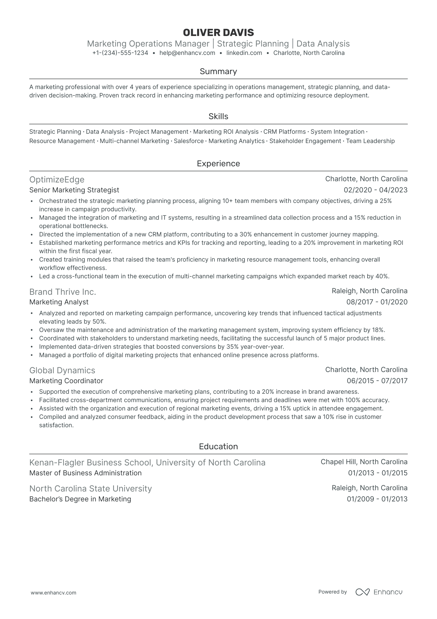 5 Marketing Operations Manager Resume Examples & Guide for 2024