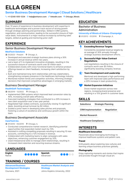 21 Business Development Resume Examples & Guide for 2026