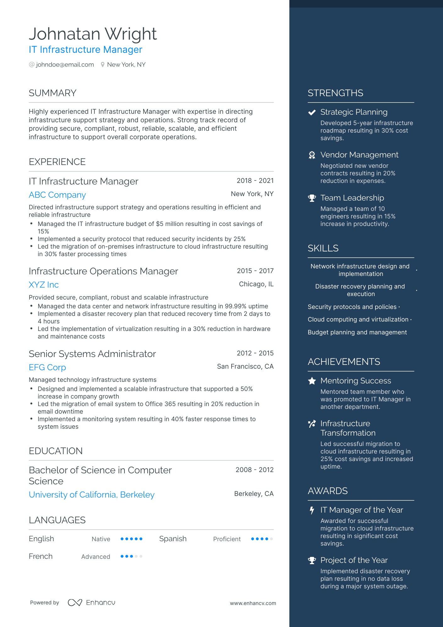 16 IT Manager Resume Examples & Guide for 2024