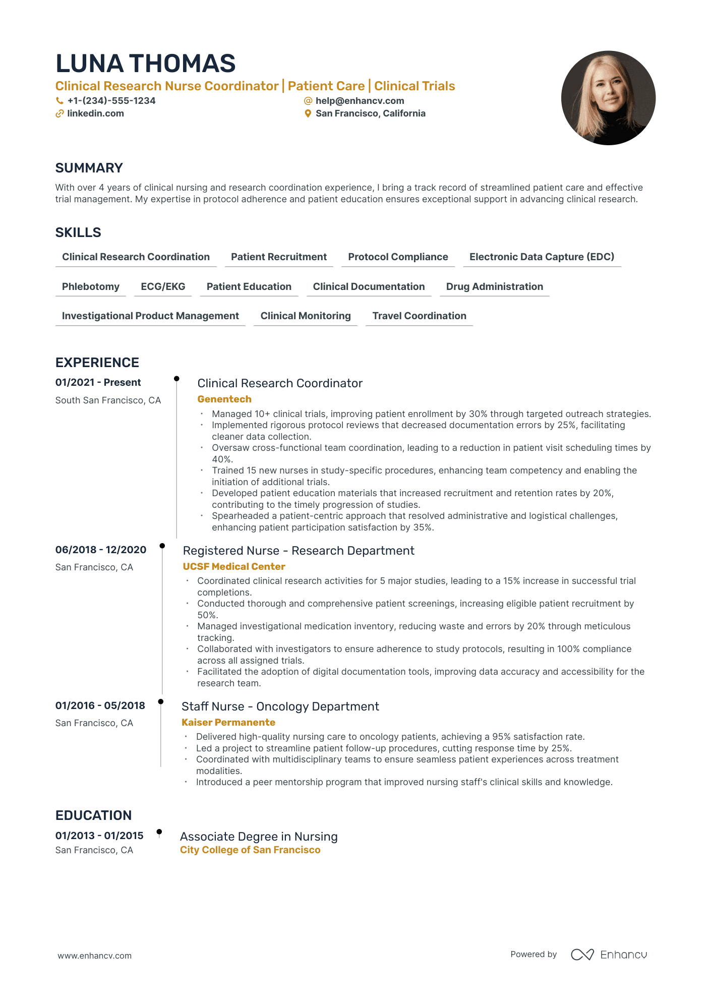 5 Clinical Research Nurse Resume Examples & Guide for 2024