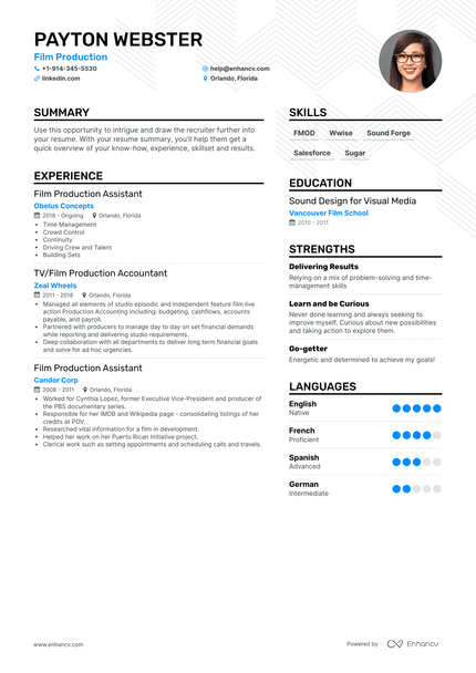 8 Filmmaker Resume Examples & Guide for 2024