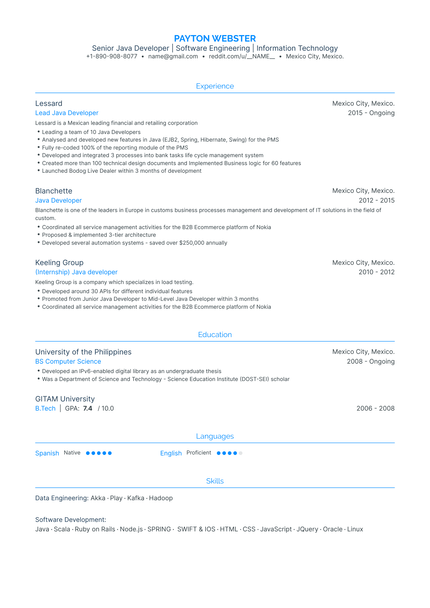 5 Junior Java Developer Resume Examples & Guide for 2023