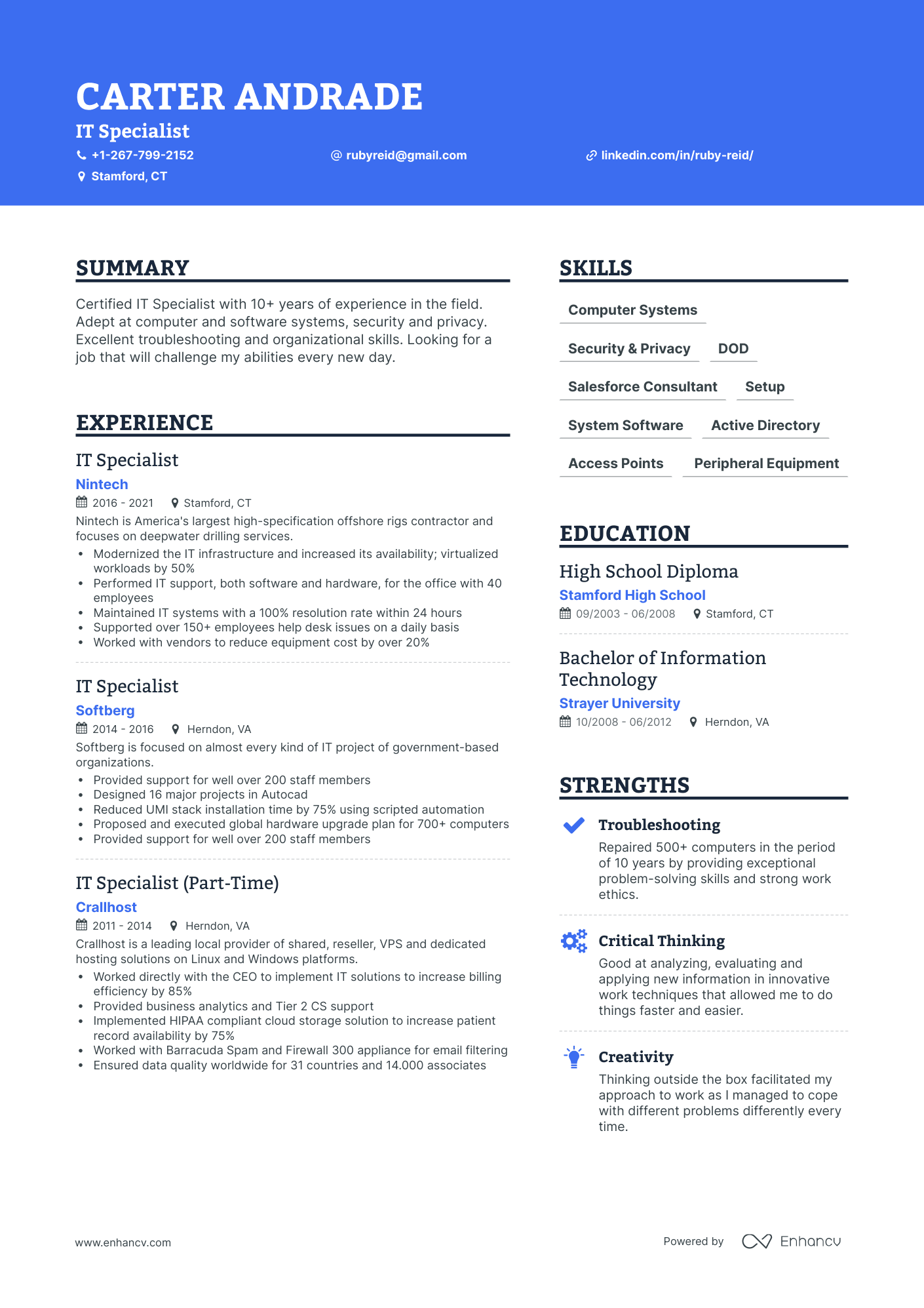 5 IT Specialist Resume Examples & Guide for 2023