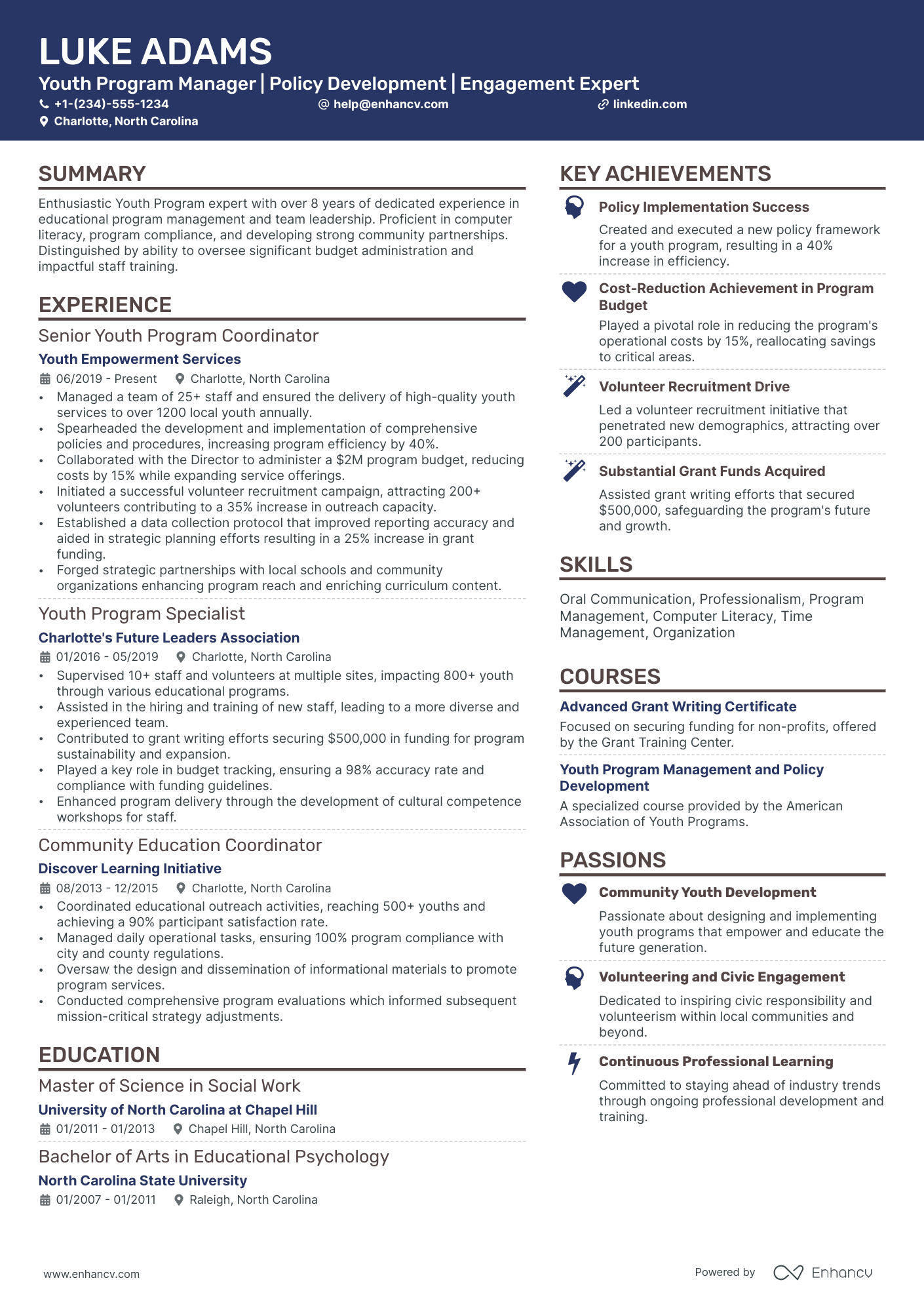 10 Youth Program Manager Resume Examples & Guide for 2026