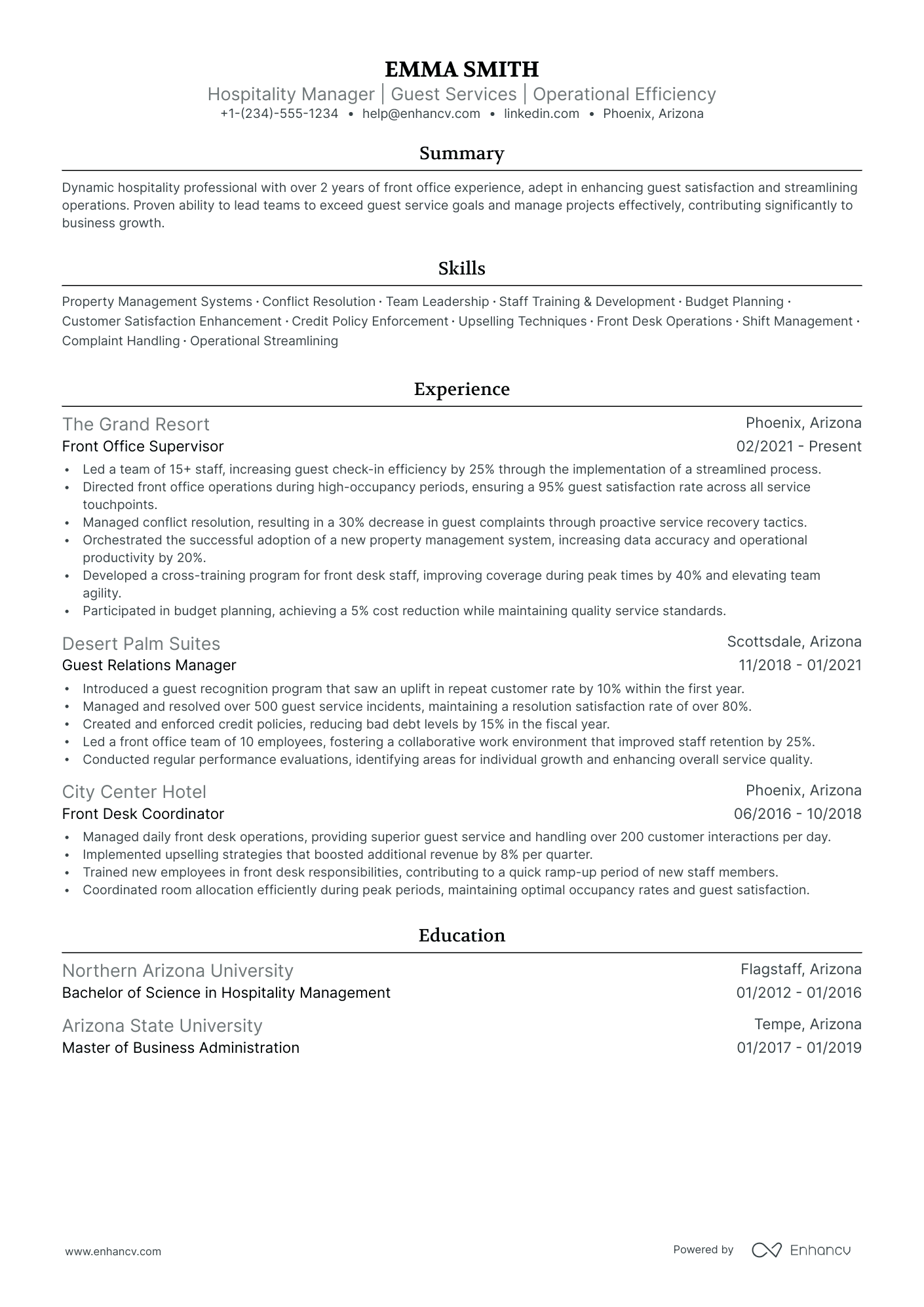 5 Front Desk Manager Resume Examples & Guide for 2024