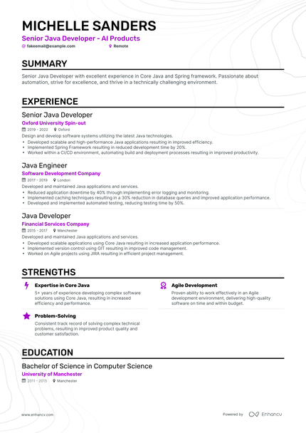 5 Senior Java Developer Resume Examples & Guide for 2023