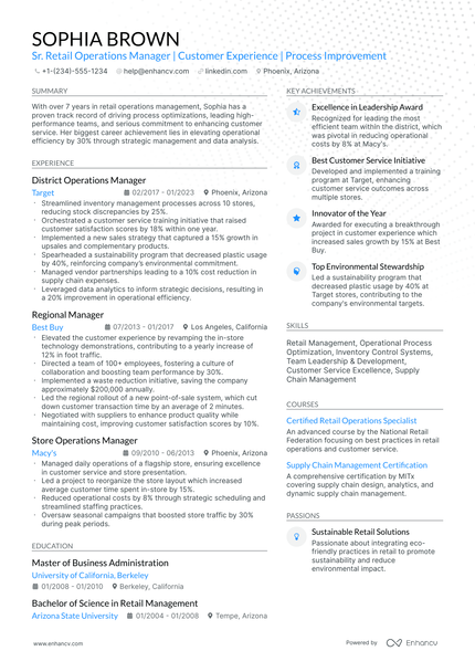10 Retail Operations Manager Resume Examples & Guide for 2026