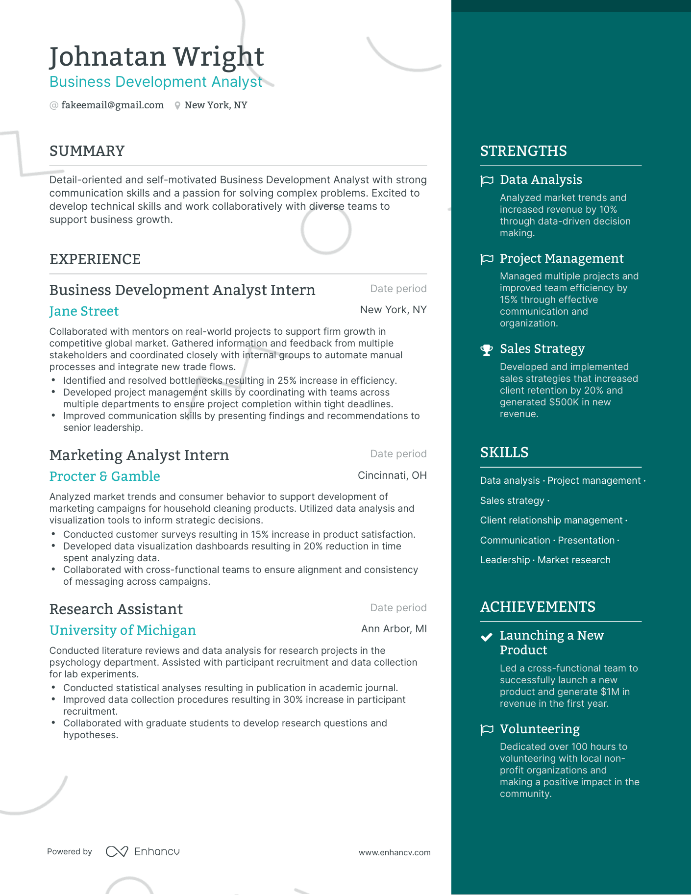 5 Business Development Analyst Resume Examples And Guide For 2023