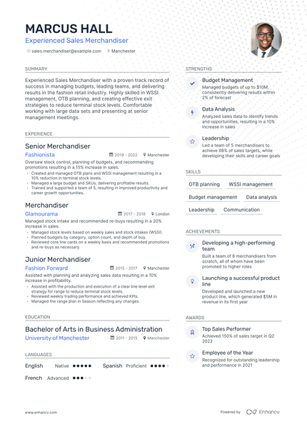 5 Sales Merchandiser Resume Examples & Guide for 2024