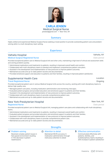 5 Medical Surgical Nurse Resume Examples & Guide for 2023