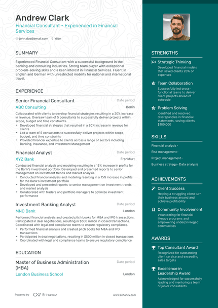 5 Financial Consultant Resume Examples & Guide for 2024