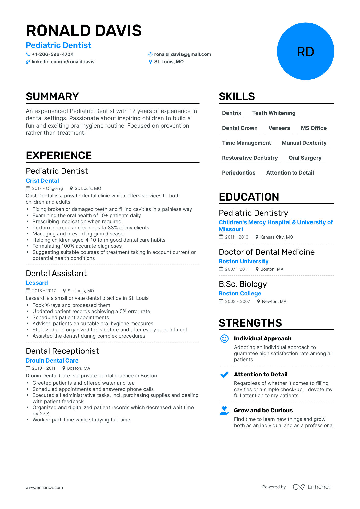 5 Pediatric Dentist Resume Examples & Guide for 2024