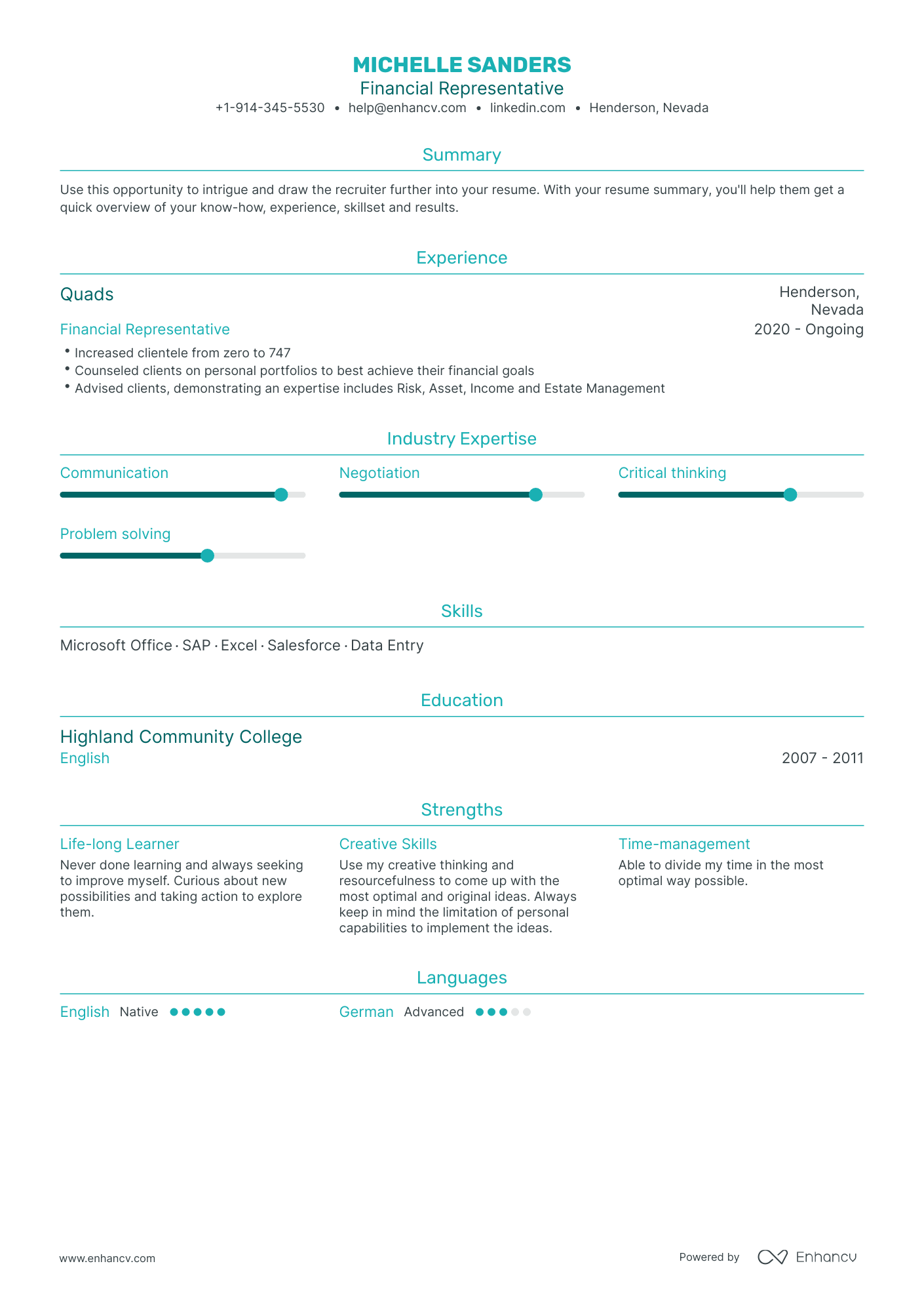 Financial Representative Resume Examples & Guide For 2023 (layout 