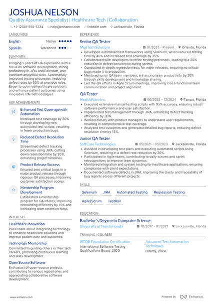 15 QA Tester Resume Examples & Guide for 2026
