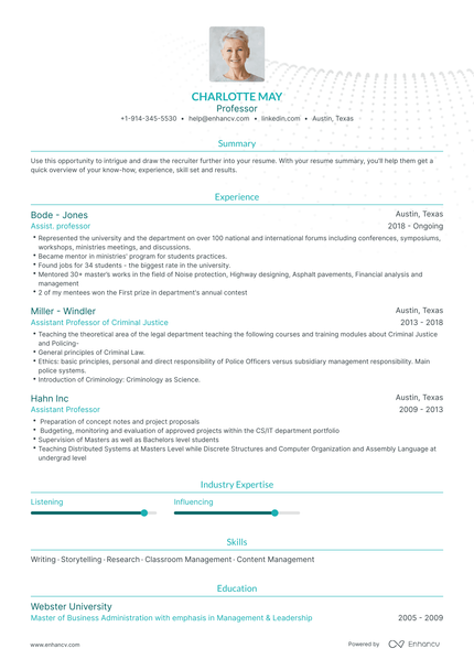 6 Professor Resume Examples & Guide for 2023