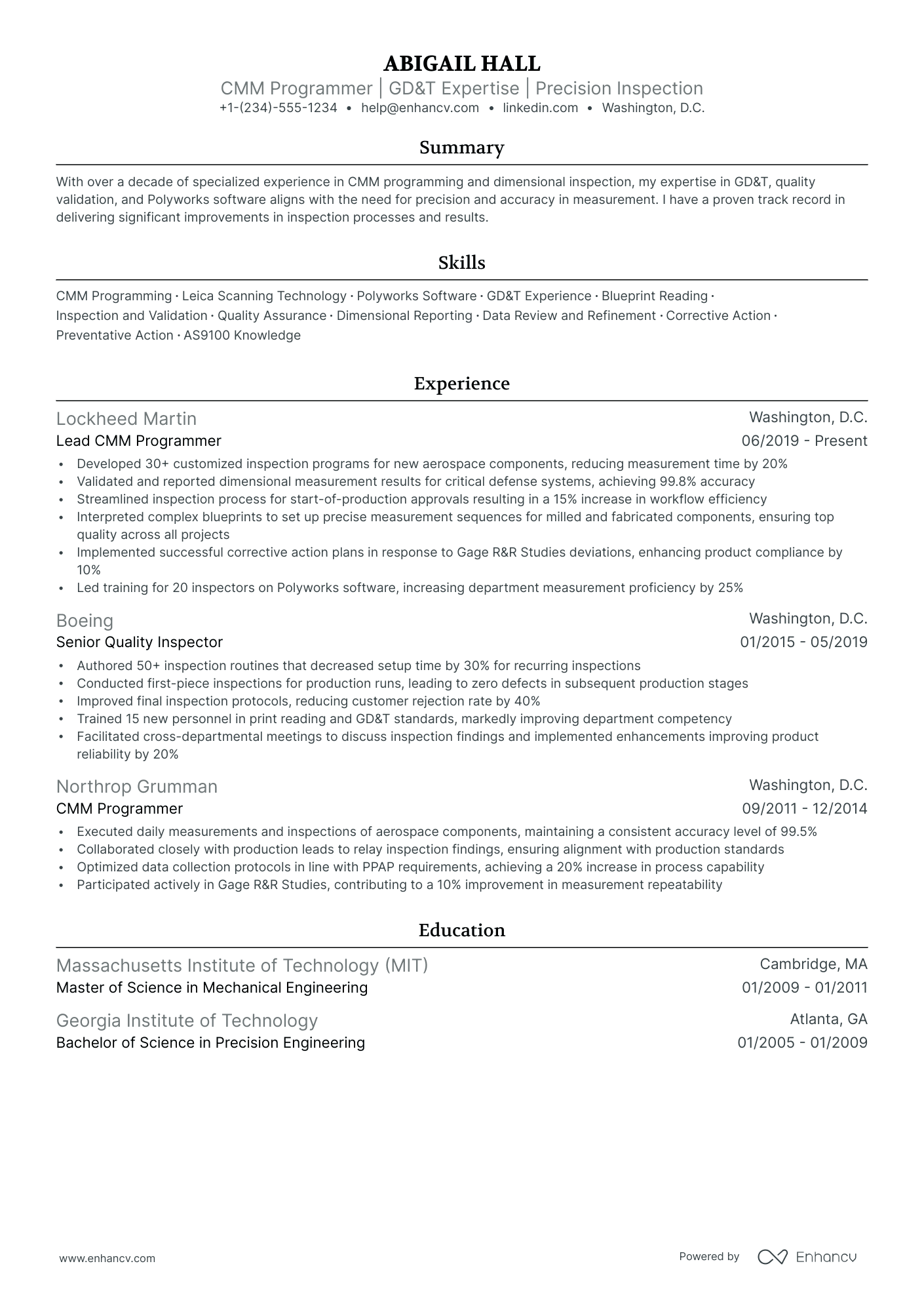 5 Cmm Programmer Resume Examples & Guide for 2024