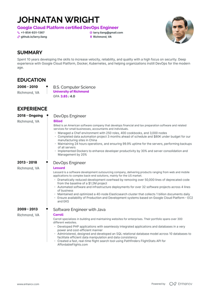 6 Devops Engineer Resume Examples & Guide for 2023