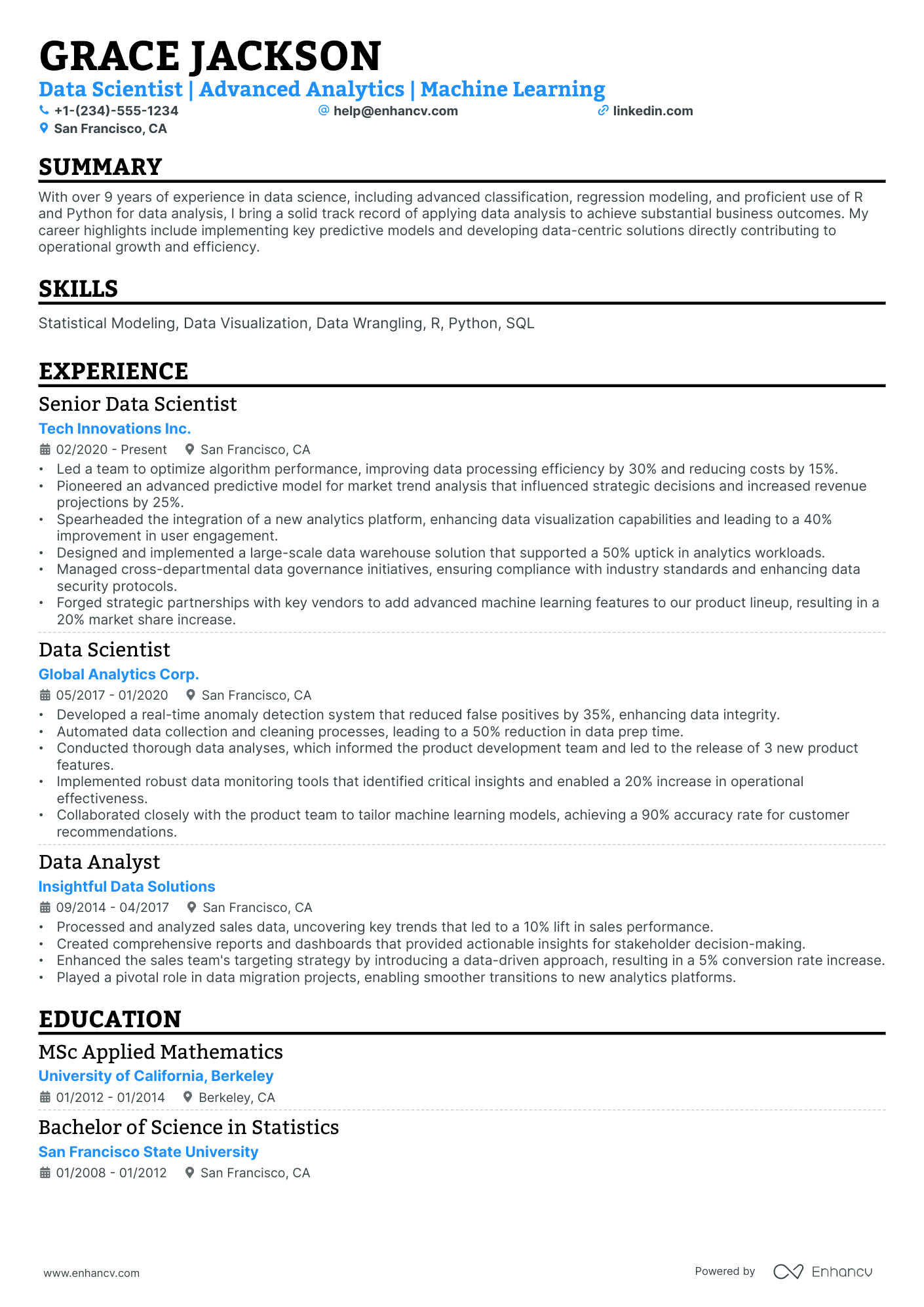 10 Python Data Scientist Resume Examples & Guide for 2025