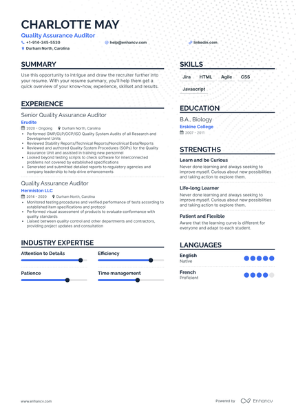 Quality Assurance Auditor Resume Examples & Guide for 2023 (Layout ...