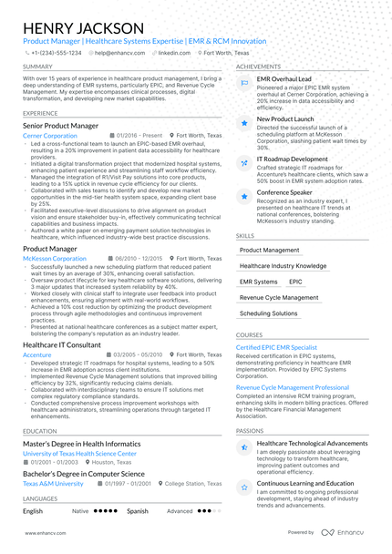 5 Healthcare Product Manager Resume Examples & Guide for 2024