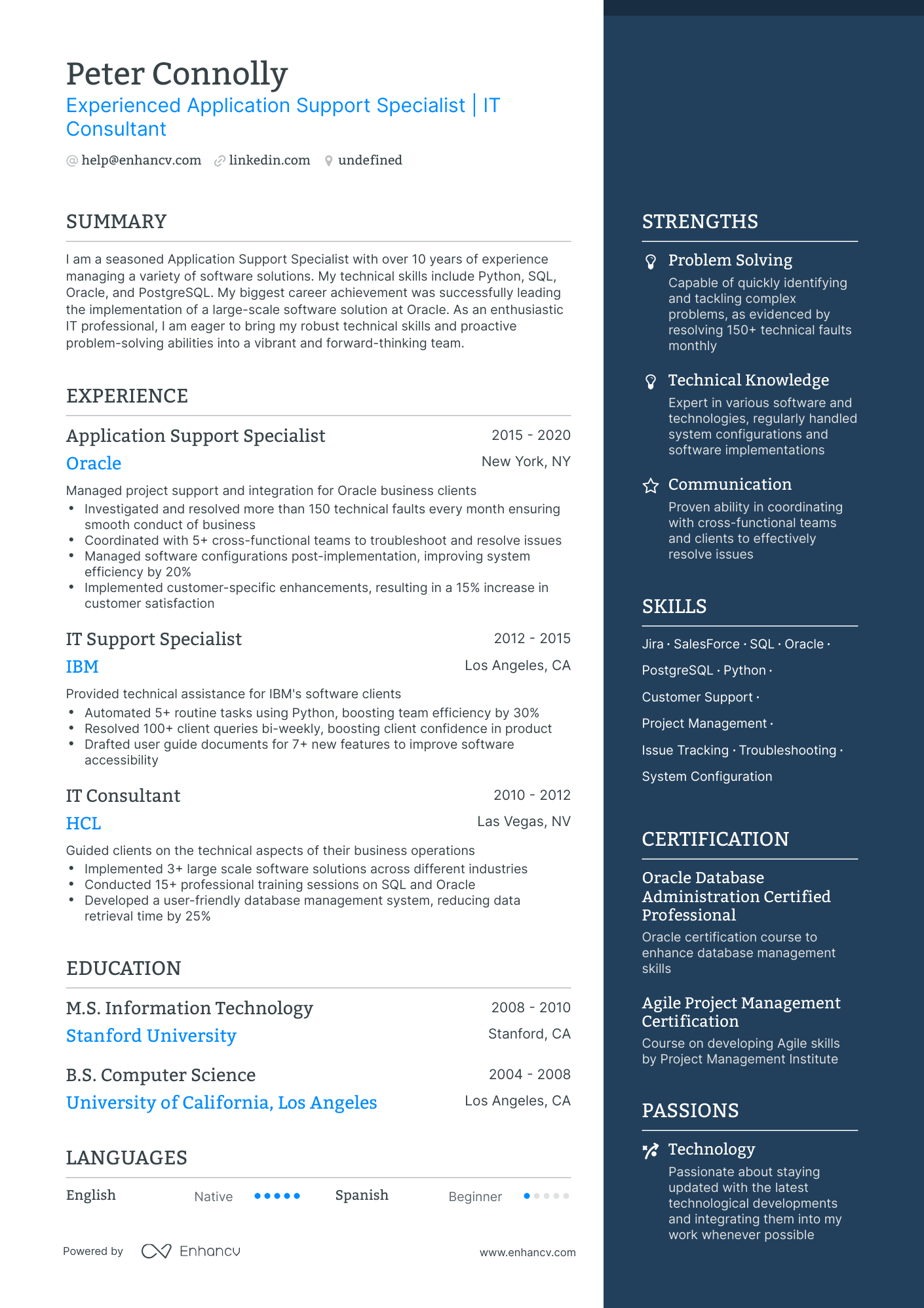 application support specialist resume