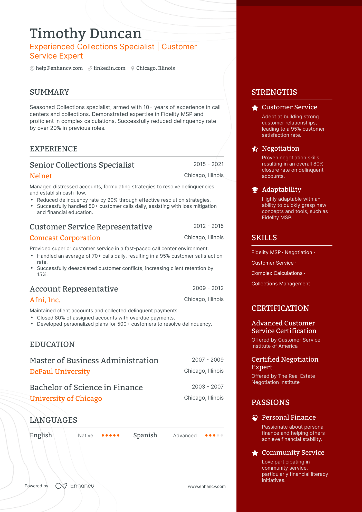 5 Collections Specialist Resume Examples & Guide for 2024