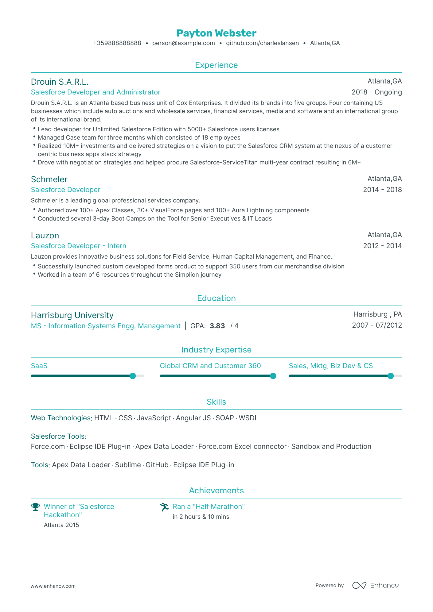 5 Salesforce Developer Resume Examples & Guide for 2024