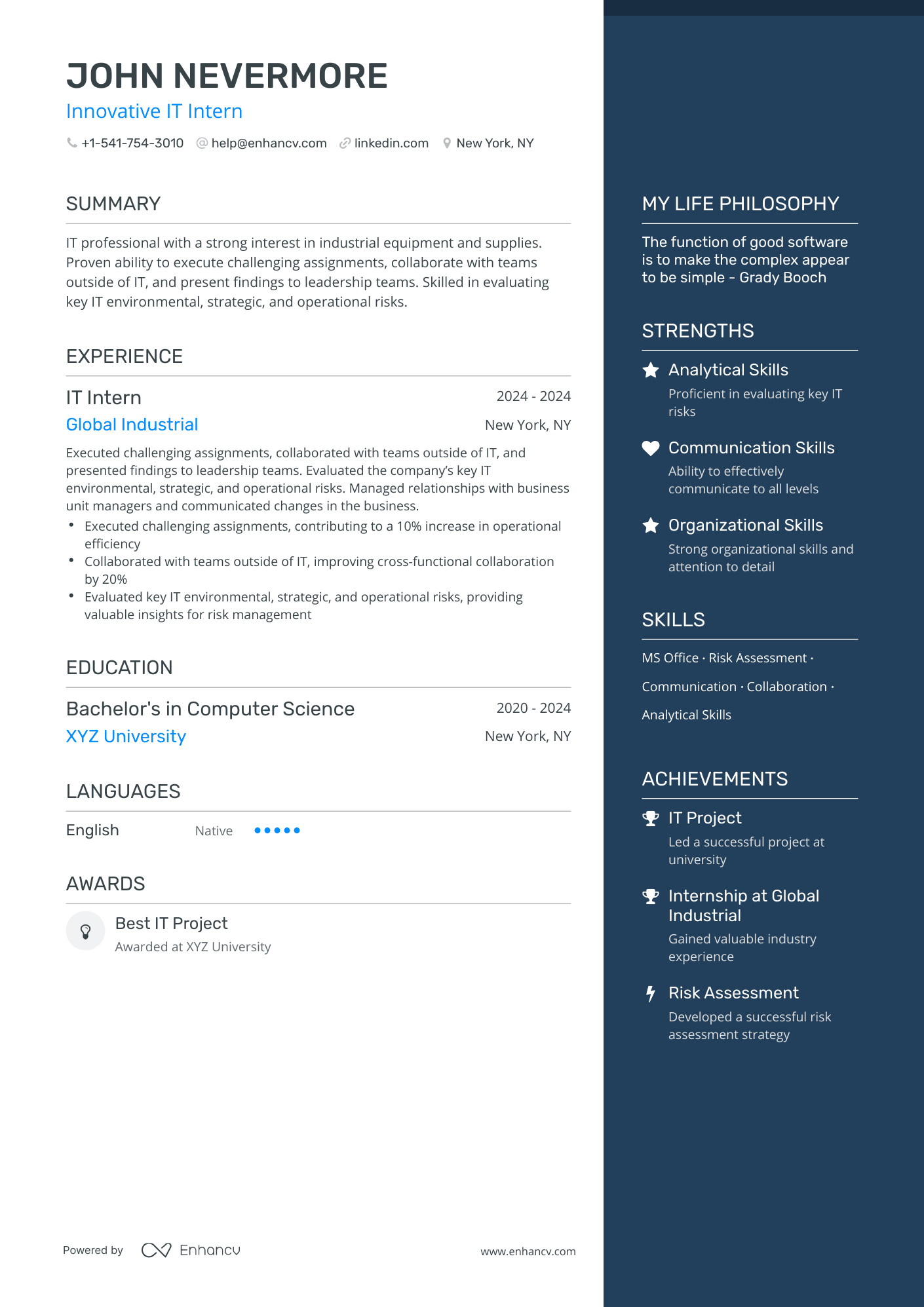 5 IT Intern Resume Examples & Guide for 2023