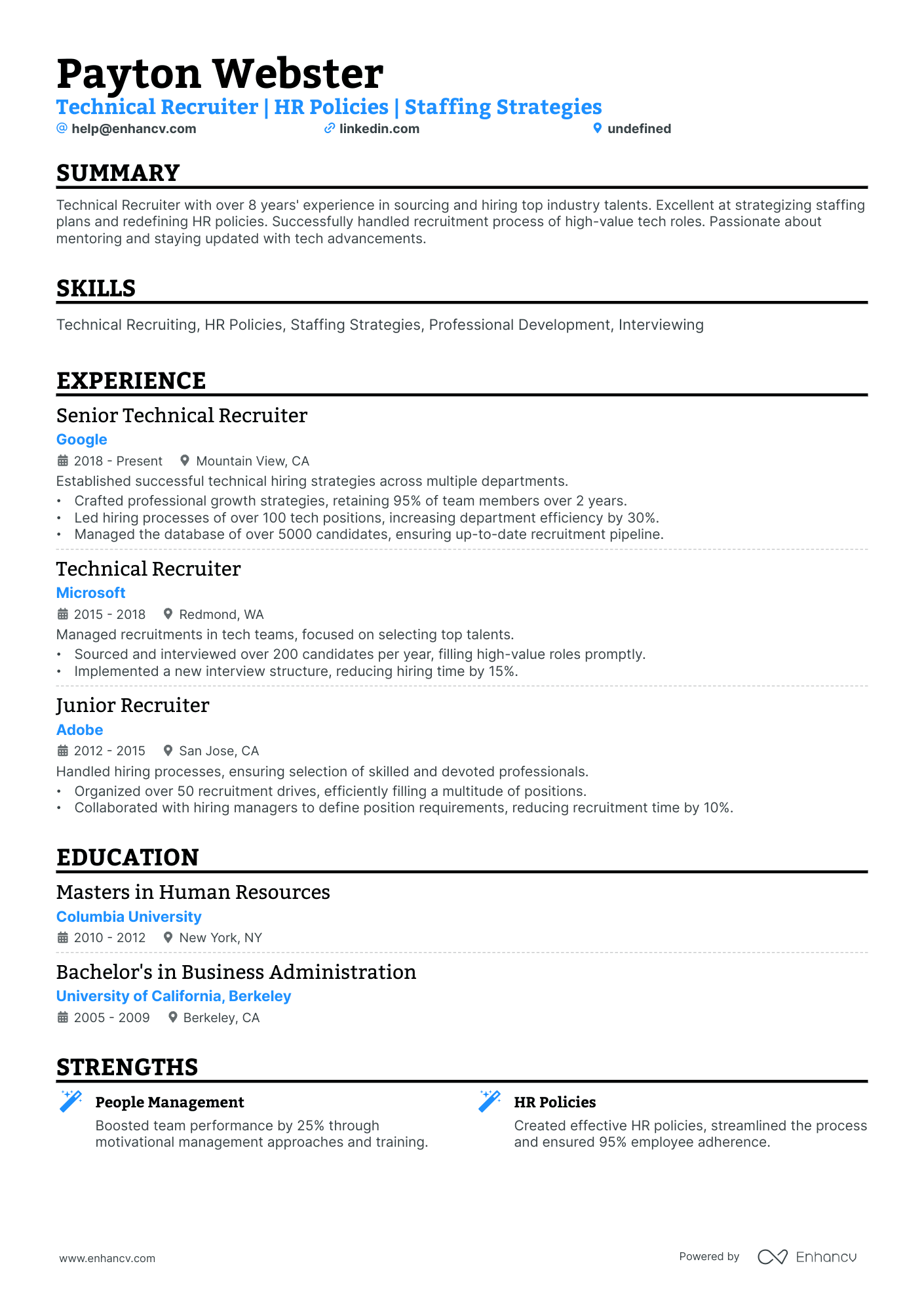 10 Technical Recruiter Resume Examples & Guide for 2026