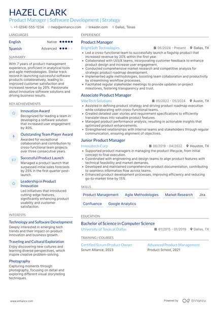 37 Product Manager Resume Examples, Templates for 2026 & Writing Guide