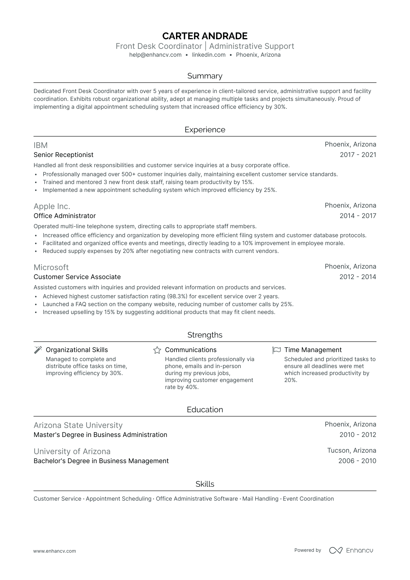 5 Front Desk Coordinator Resume Examples & Guide For 2024