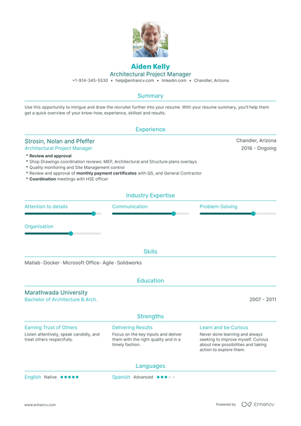 Architectural Project Manager Resume Examples & Guide For 2023 (layout 