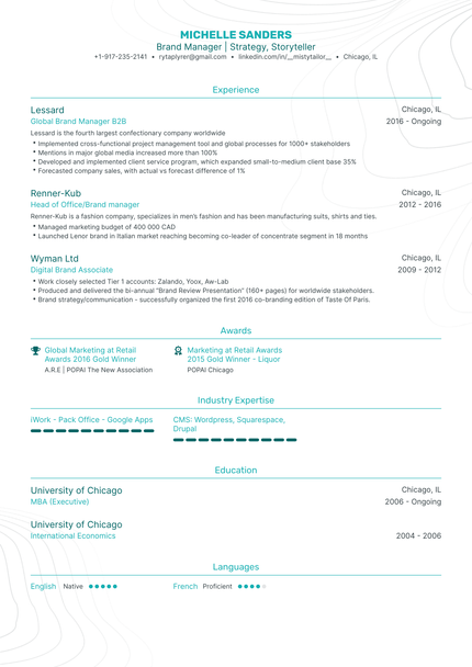 9 Brand Manager Resume Examples & Guide for 2023